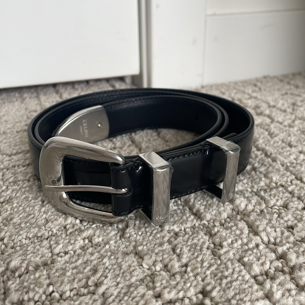 BRAND NEW Celine Black Medium Western Belt (size 85)